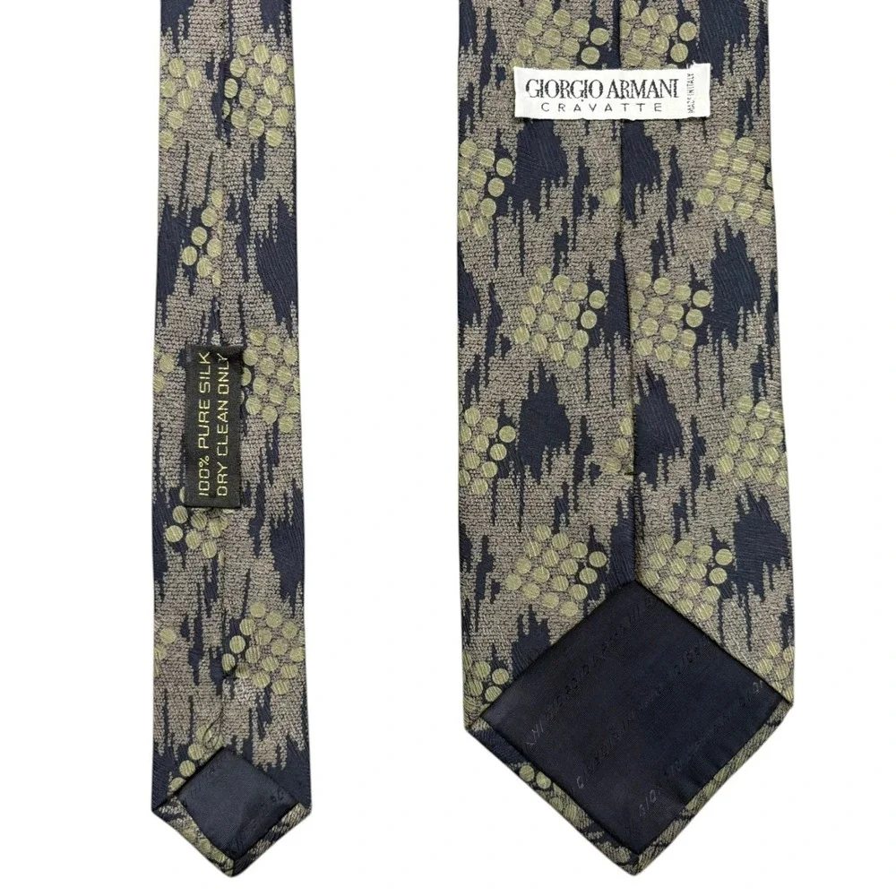 Giorgio Armani Cravatte Silk Necktie Mens 57.5x3.5 Blue Abstract Tie Italy‎